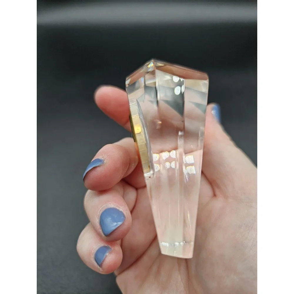 National Intelligence Service Desktop Crystal Paperweight Clock Political Govt‎